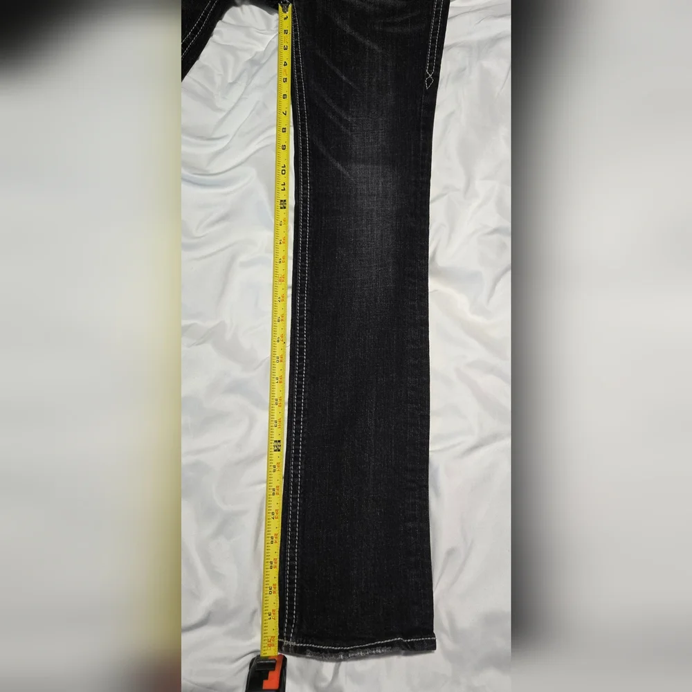 Rock Revival Black Boot Cut Jeans with Ornate Stitching - Picture 7 of 9